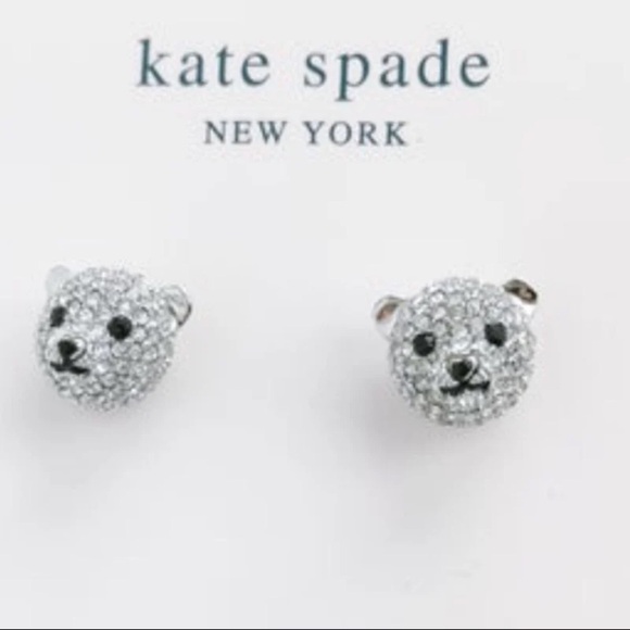 $59 Kate Spade Arctic Friends Polar Bear Pave Stud Earrings - Picture 4 of 5